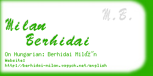 milan berhidai business card